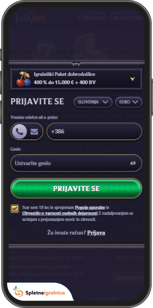 postopek registracije v lolajack