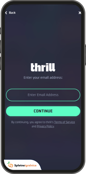 postopek registracije v thrill