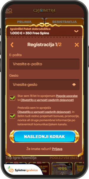 postopek registracije v cleobetra